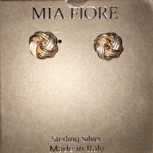 Mia Fiore sterling silver twisted knot earrings